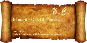 Wimmer Ciklámen névjegykártya